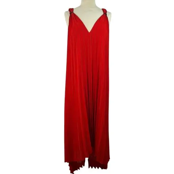 Ted Baker London Women Maleeta High/Low Red Dress Sleeveless Formal Flowy Size 4 - Picture 5 of 16